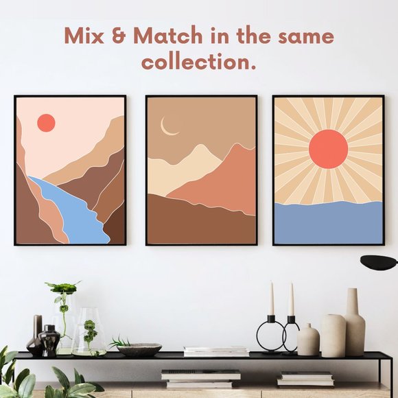 Modern Minimalist Boho Landscape Wall Art Print Home Decor [No Frame] - Picture 7 of 7